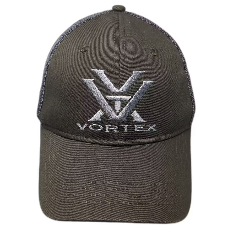 Vortex Trucker Hat Green Gray OS Snapback Embroidered Force of Optics Adjustable